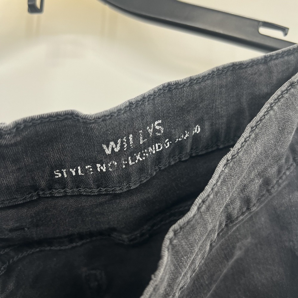 Mugsy Jeans Mens 38x33 Black Gray Willys FLX3NDG Stretch Flex Denim Pants - Picture 2 of 13